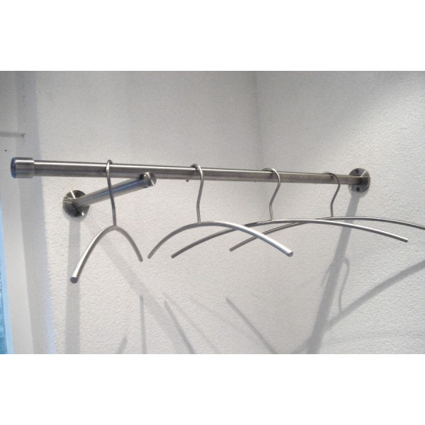 RVS kapstok voor hangers in hoek - Art.nr. 02-01-001