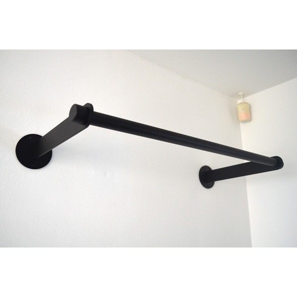 Zwarte kapstok voor hangers - Art.nr. ZW02-1000